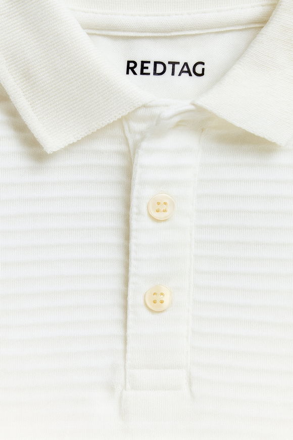 Junior Boys White Ottoman Rib Polo