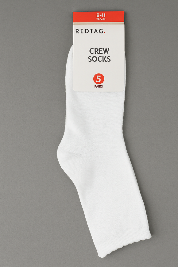 Pack Of 5  Senior Girls Crew Length Socks