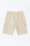 Light Beige 3 Pocket Cargo Shorts-3