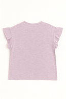 Purple Ruffled Sleeve Top With Trims Purple-3