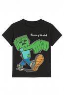 Boys Junior Minecraft Ivory T Shirt Black-2