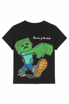 Boys Junior Minecraft Ivory T Shirt Black - 0