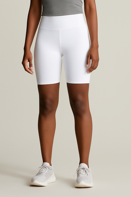 White Biker Short