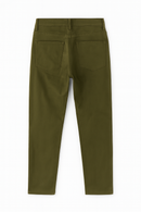 Olive Green 5 Pocket Slim Fit Trouser-3