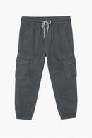Grey Cargo Pocket Ealsticated Waist Jogger Mid Grey-2