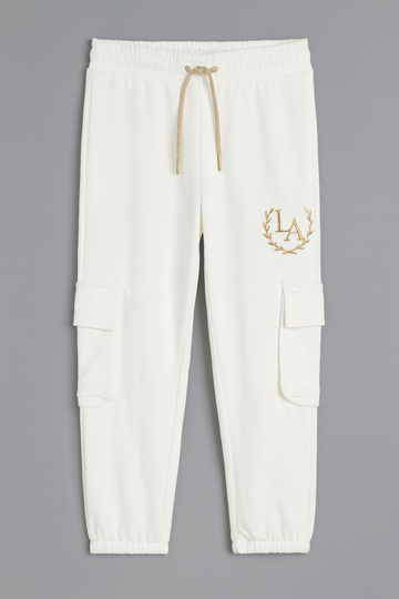 White Jogger With Cargo Pocket - 0