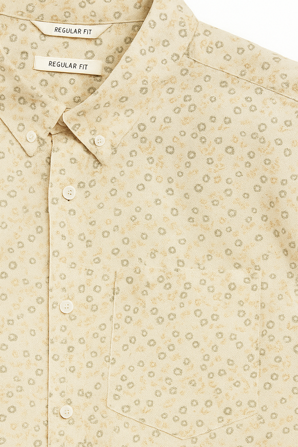 Beige Mens Casual Shirt