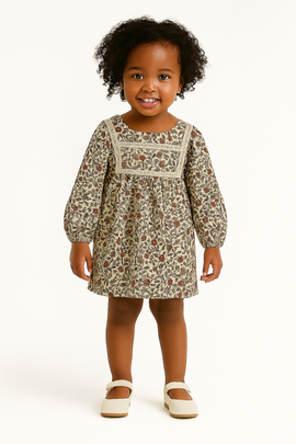 Floral Blouse With Lace At Neck Assorted