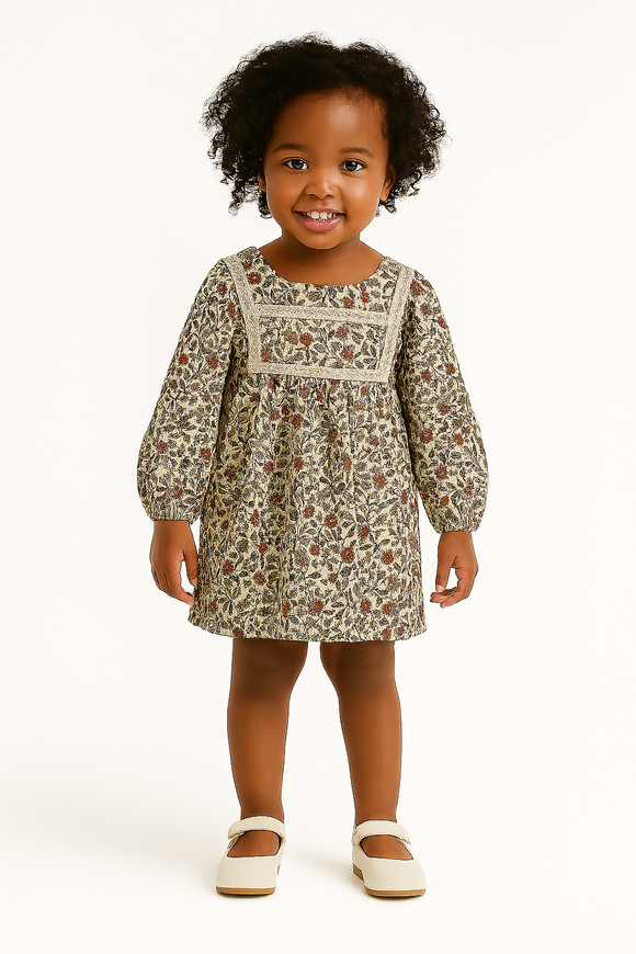 Floral Blouse With Lace At Neck Assorted