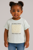 Mint Frill Sleeve3D Embellishment T Shirt-1