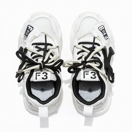 White Overlayed Chunky Sneakers - 0