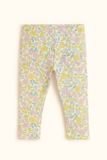 Ivory Floral All Over Print Leggings Ivory REDTAG