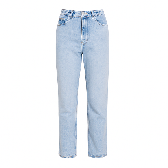 LIGHT WASH MOM FIT JEANS