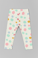 Ivory Polka All Over Print Leggings Ivory-3