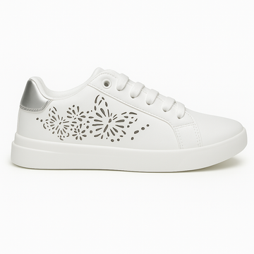 White Laser Cut Sneaker