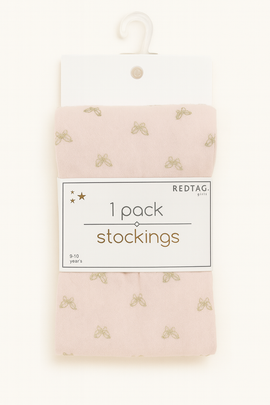 1 Pc Pk   Senior Girls One Design And One Color Tights  Pale Pink