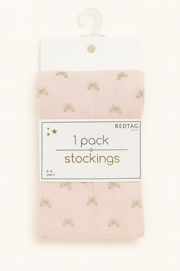 1 Pc Pk   Senior Girls One Design And One Color Tights  Pale Pink