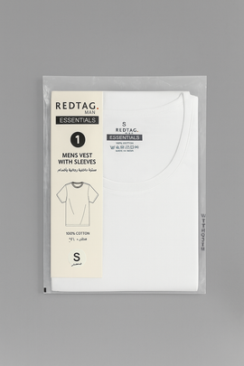 White Single Pack Short Sleeve Vest