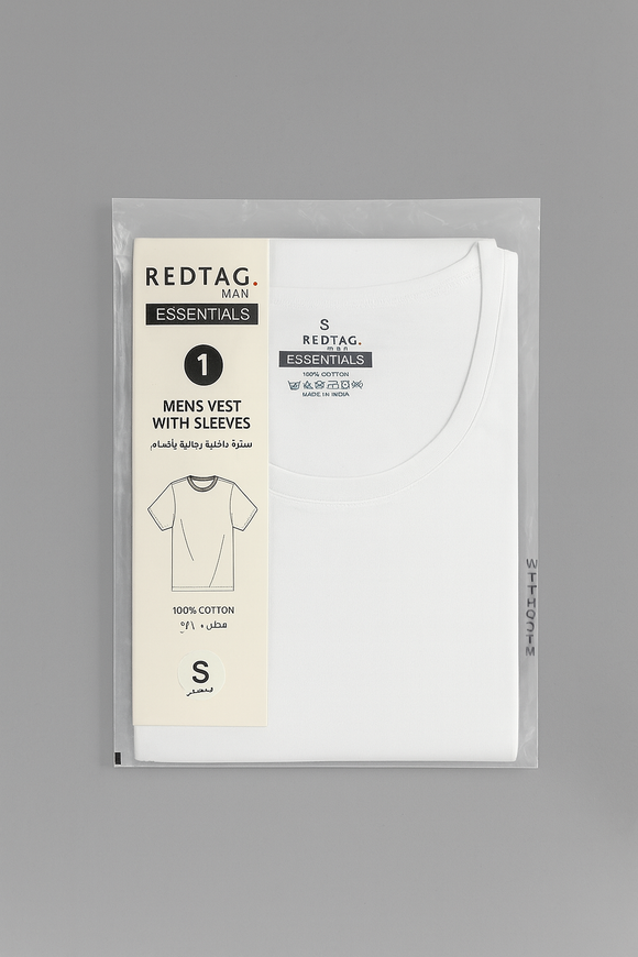 White Single Pack Short Sleeve Vest