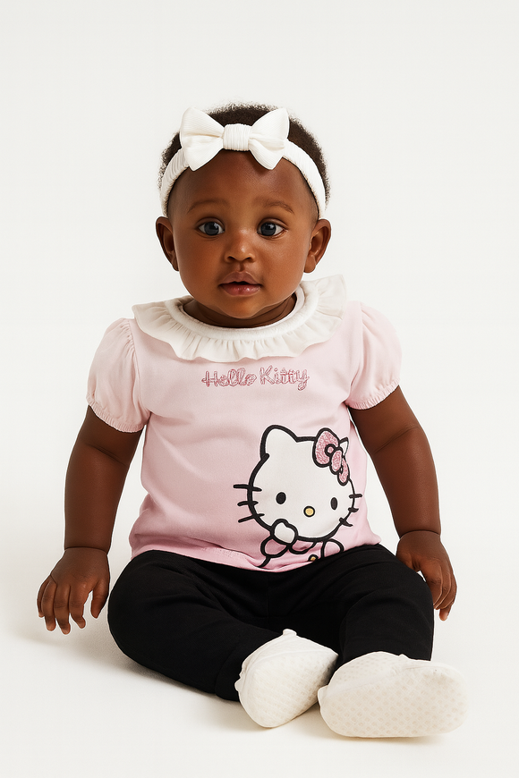White Hello Kitty Peterpan Collar T Shirt