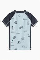 Blue Surf Beach Rash Guard T Shirt-3