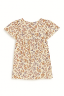 Off White Floral Aop Frill Sleeve Woven Dress White-3