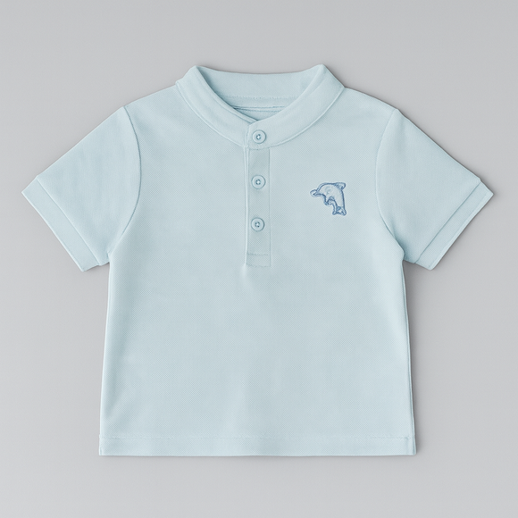 Sky Blue Henley Polo