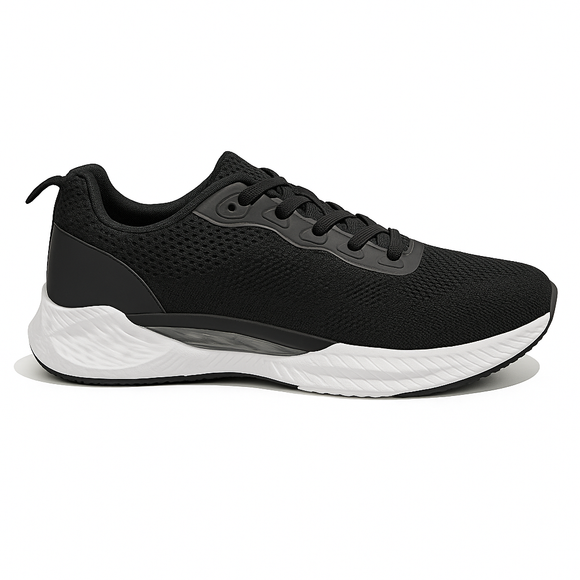 Black Material Block Sneakers