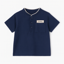 Navy Mandarin Pique Polo-2