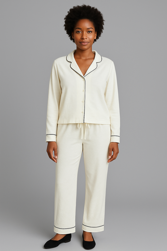 White Long Sleeves Pajama Set