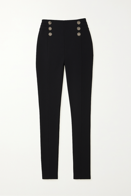 Black Leggings With Buttons - 0