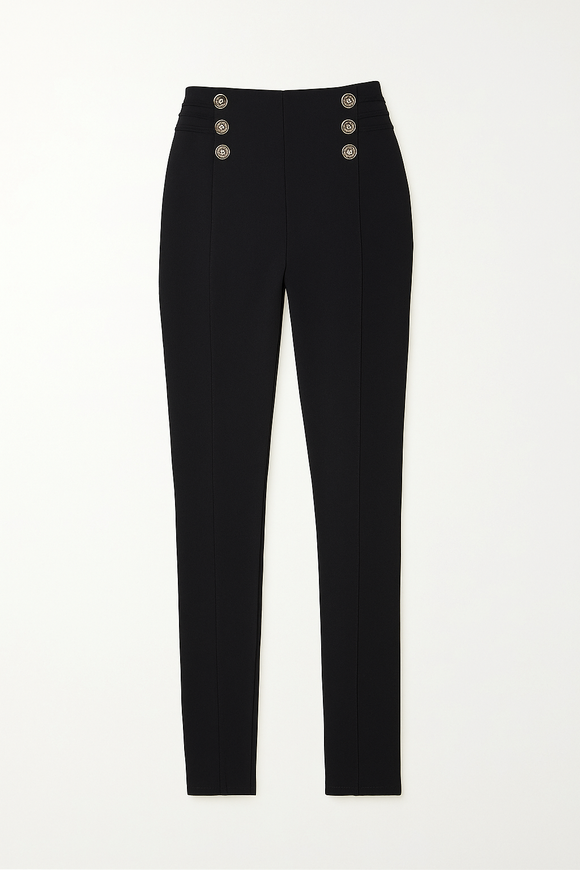 Black Leggings With Buttons