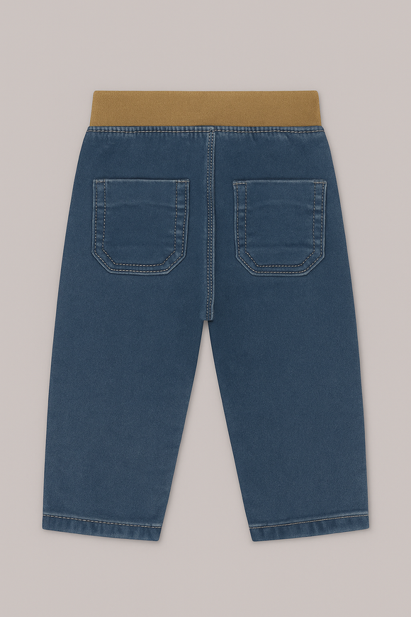 Light Wash Rib Wasitband Pull On Jeans Light Wash