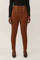 Tan Leggings With Buttons-1