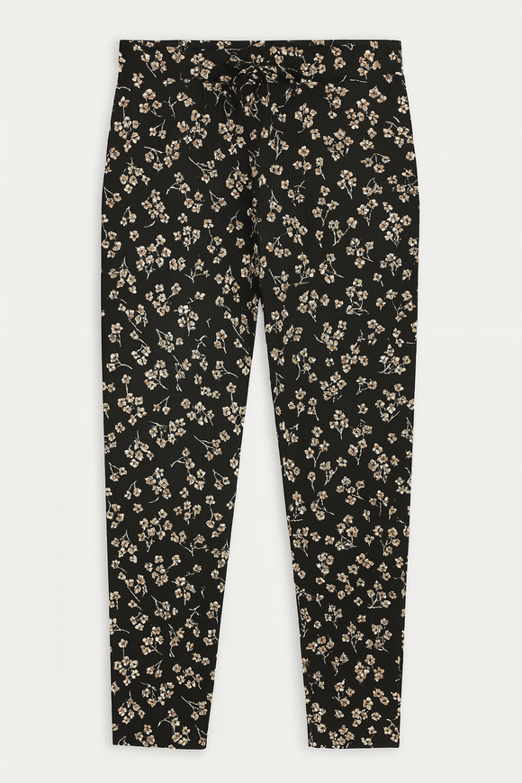 Black White Floral Printed Table Pyjama Set Assorted