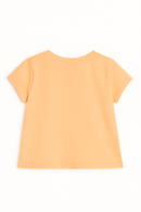 Orange Snoopy Placement Print T Shirt Orange-3