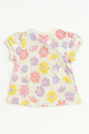 Ivory Floral All Over Print Puff Sleeve Ivory-3