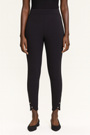 Black Ponte Multi Button Legging-1