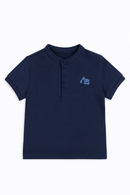 Navy Henley Polo-2