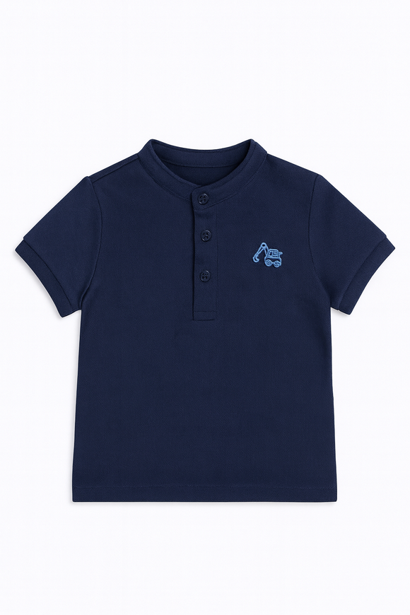 Navy Henley Polo