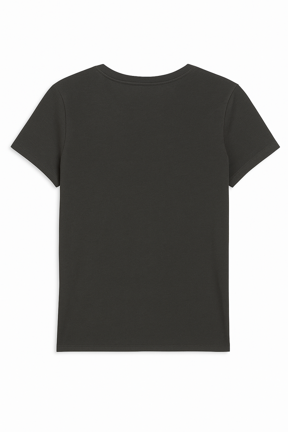 Charcoal Floral Printed T Shirt Charcoal