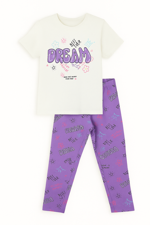 White Dream S S Pajama Sets Assorted