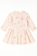 Baby Pink Floral All Over Print Pique Dress Pale-3