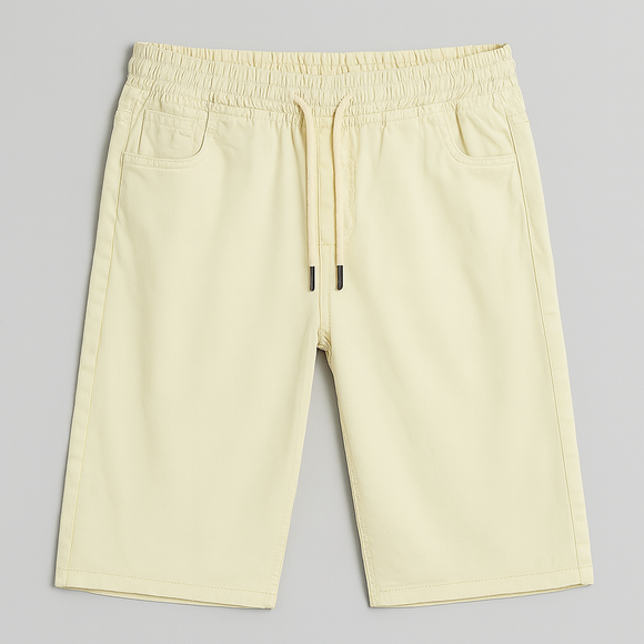 Beige Pullon Trouser Shorts
