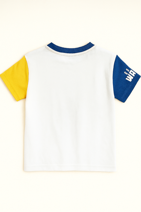 White Nba Gsw Cut Sew T Shirt White