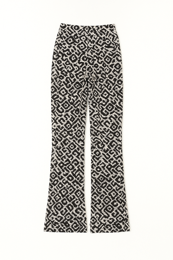 Printed Plisse Wide Leg Pant