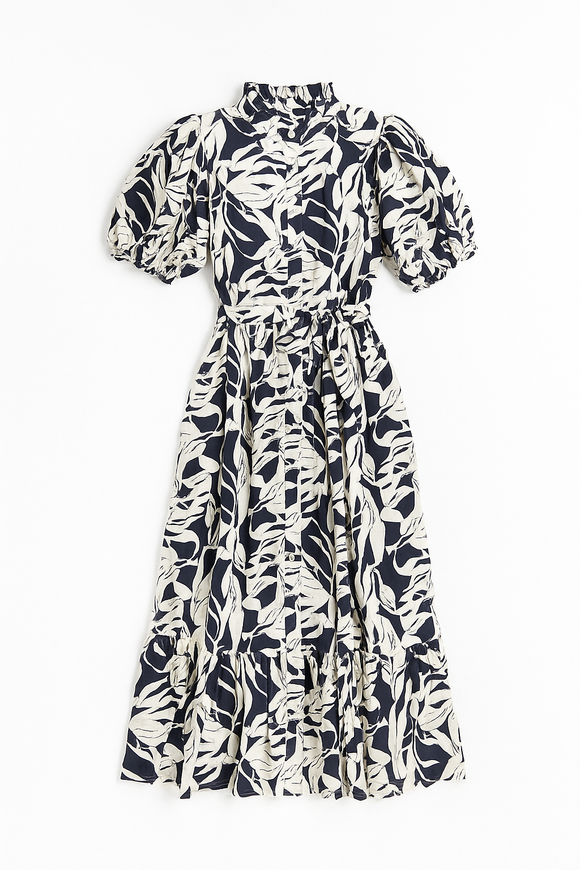 Assorted Belted Ruffle Dress