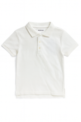 Junior Boys White Ottoman Rib Polo - 0