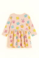 Coral Multi Polka All Over Print Interlock Dress Coral-3