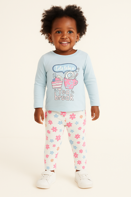 Blue Placement Print L S Pj Sets Blue
